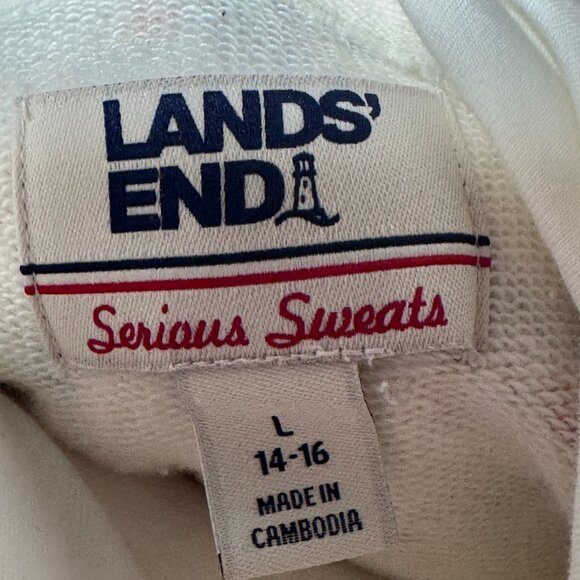 Lands' End Floral Hoodie size large - Picture 9 of 11